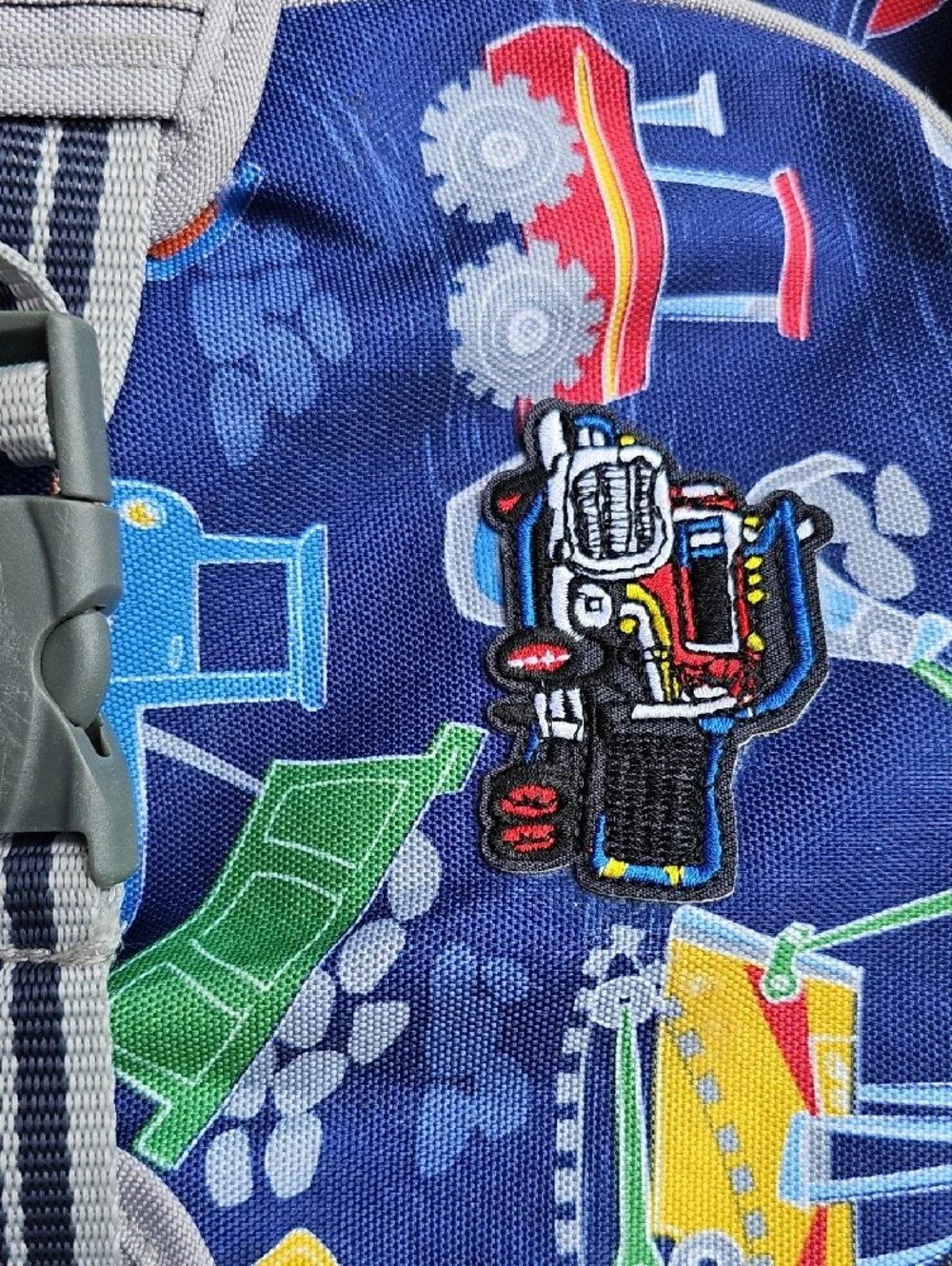 Pottery Barn Kids Navy Construction Print Backpack Set